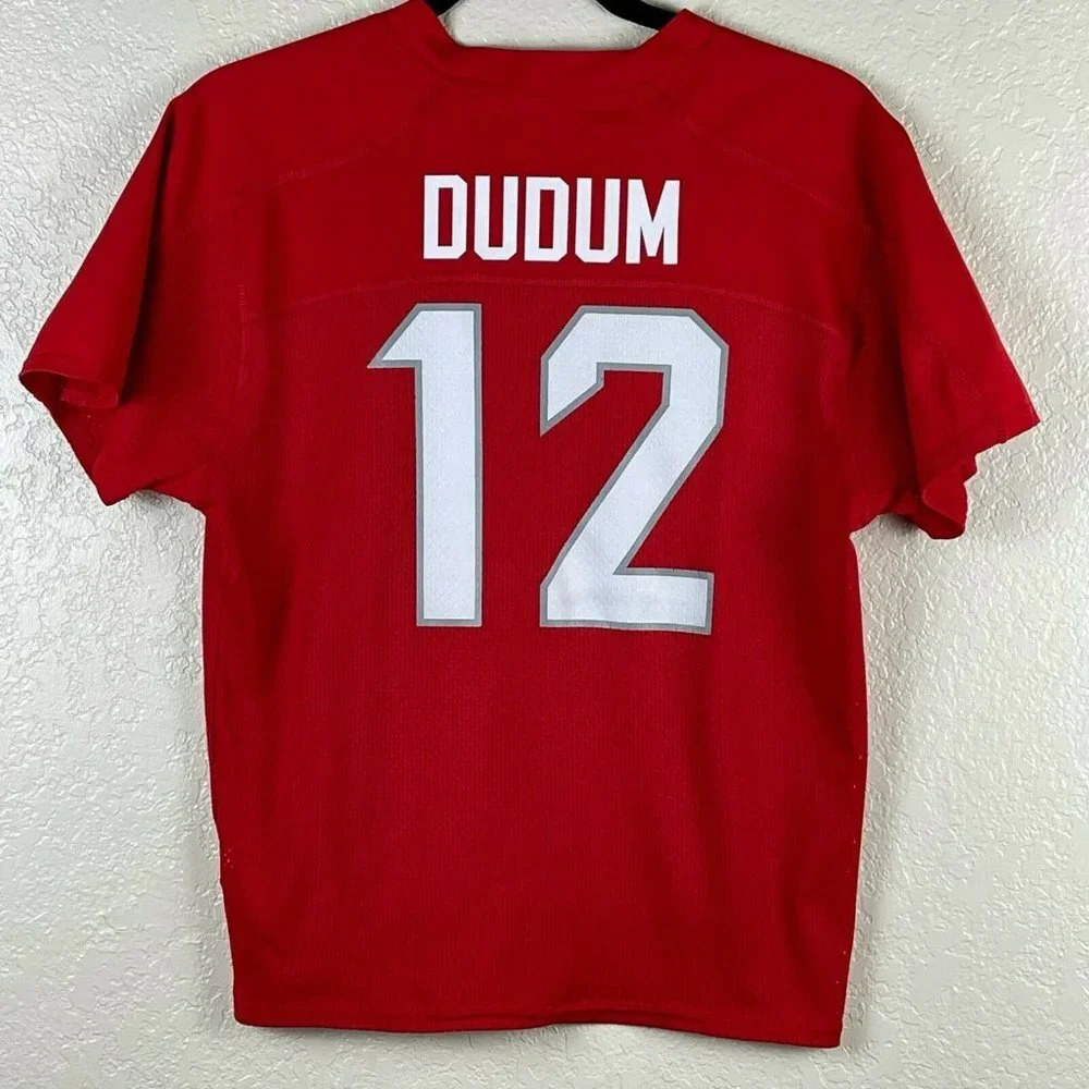 Nike T-Shirt Men's Sz XL Dri-Fit Next Level V-Neck Short Sleeve Jersey Red - Picture 2 of 8